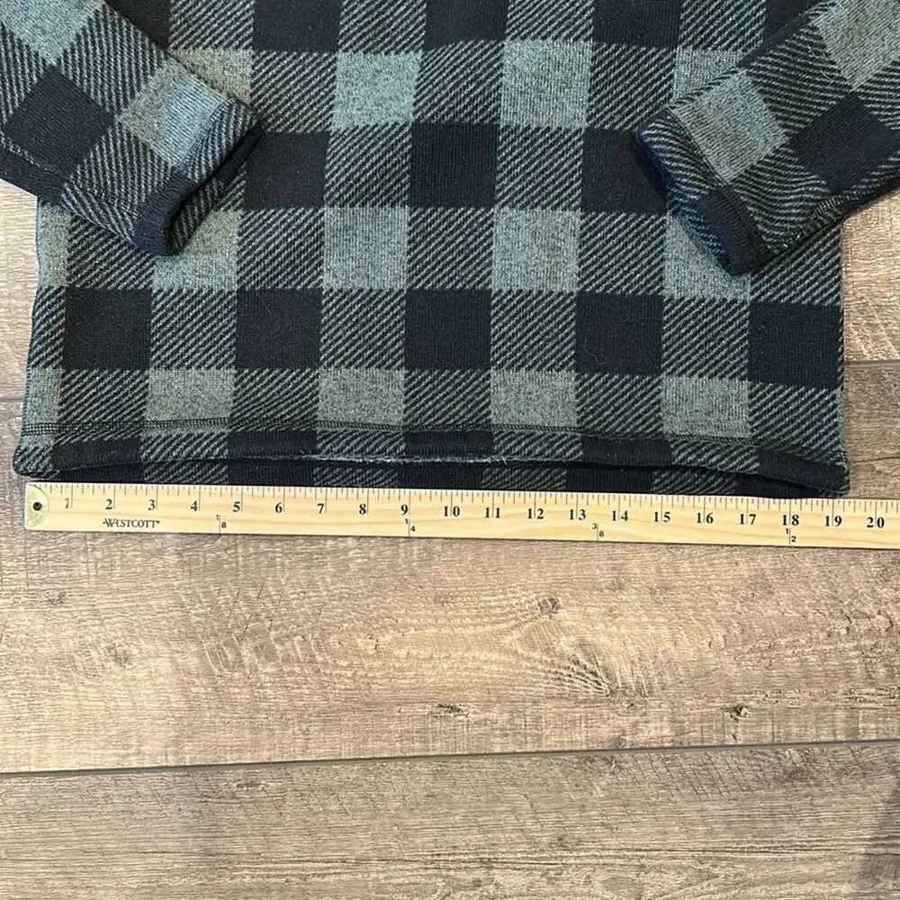 The North Face Green Black Plaid Pullover Fleece Men S